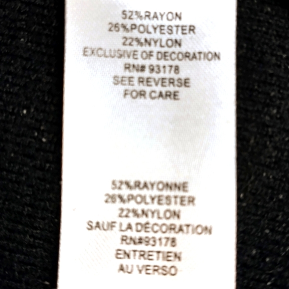 Tahari Sequin Pullover Short Sleeve Knit Sweater Black Size 8 - Picture 9 of 9